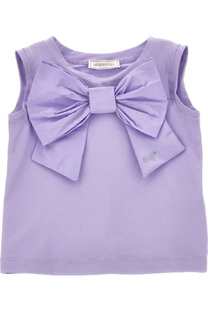 MONNALISA Maxi bow jersey tank top