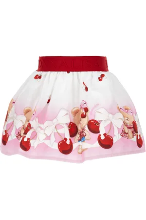 MONNALISA Graduated poplin skirt