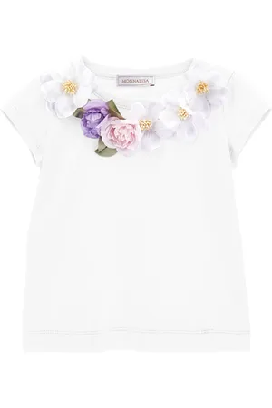MONNALISA Jersey T-shirt with flowers