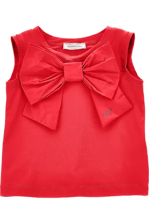 MONNALISA Maxi bow jersey tank top