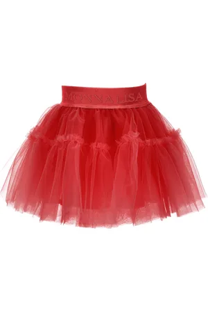 MONNALISA Flared silk hand tulle skirt