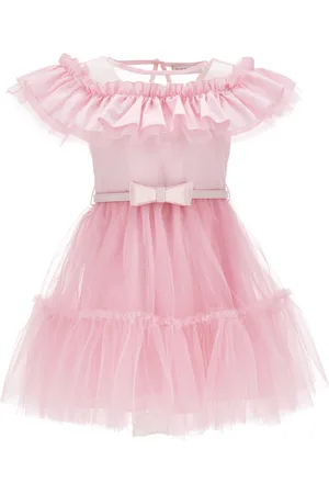 MONNALISA Tulle dress with flounce