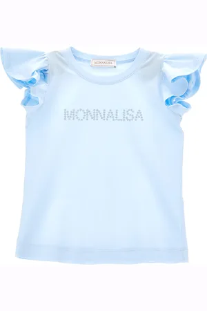 MONNALISA Studded logo jersey T-shirt