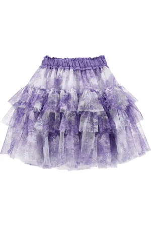 MONNALISA Printed tulle skirt