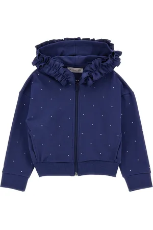 MONNALISA Open sweatshirt with rhinestones