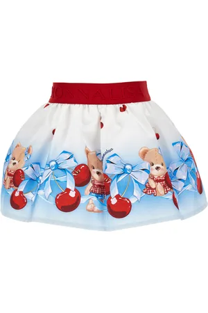 MONNALISA Graduated poplin skirt