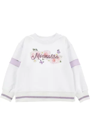 MONNALISA Open sweatshirt with rhinestone logo