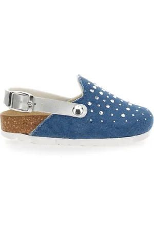 MONNALISA Denim clogs with rhinestones