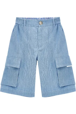 MONNALISA Chambray cargo Bermuda shorts