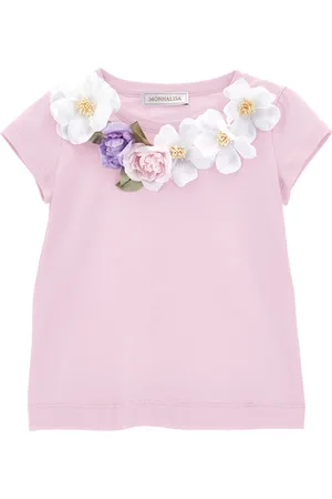 MONNALISA Jersey T-shirt with flowers