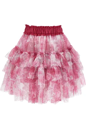 MONNALISA Printed tulle skirt