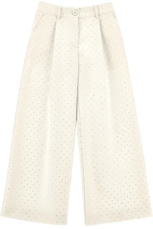 MONNALISA Viscose trousers with rhinestones