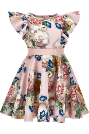 MONNALISA Baroque rose neoprene dress