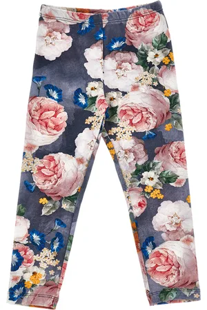 MONNALISA Rose jersey leggings