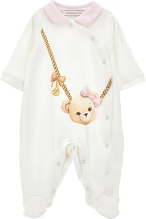 MONNALISA Playsuit with over-the-shoulder print and collar