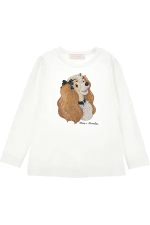 MONNALISA Lady and the Tramp rhinestone T-shirt