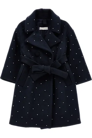 MONNALISA Cloth coat with rhinestones