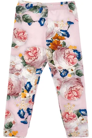 MONNALISA Rose jersey leggings
