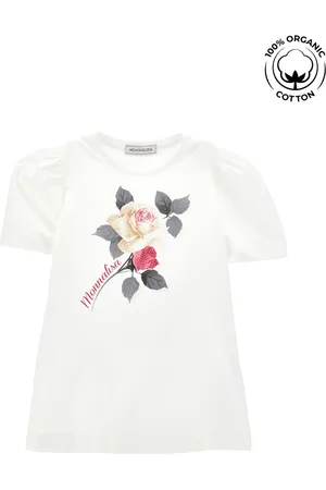 MONNALISA Organic cotton T-shirt with rose