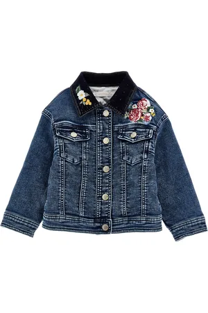 MONNALISA Embroidered denim jacket