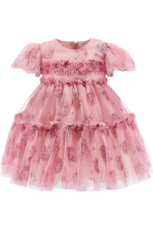 MONNALISA Floral tulle birthday dress