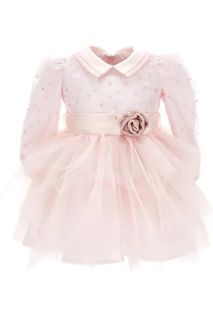 MONNALISA Embroidered tulle dress