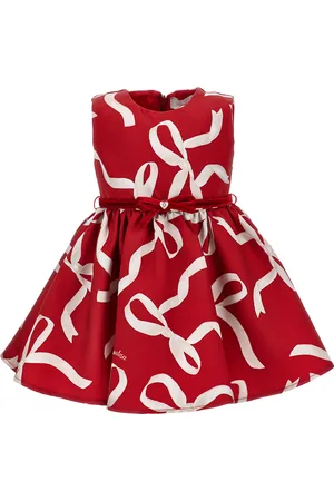 MONNALISA Mikado sleeveless bow dress