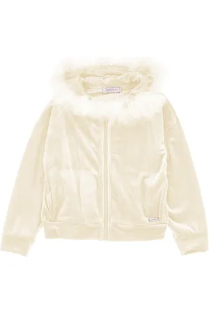 MONNALISA Zip-up sweatshirt with feathers