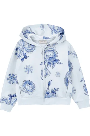 MONNALISA Ice rose zip-up hoodie