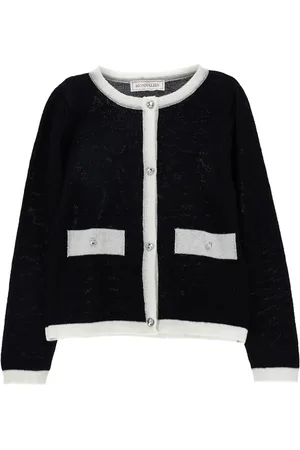 MONNALISA Two-tone merino wool cardigan