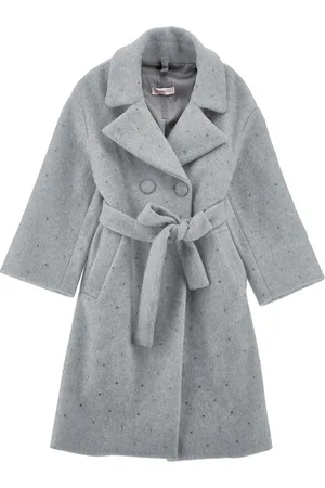 MONNALISA Cloth coat with rhinestones