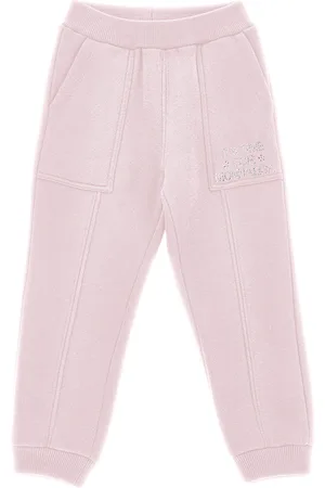 MONNALISA Heavyweight fleece joggers with rhinestones