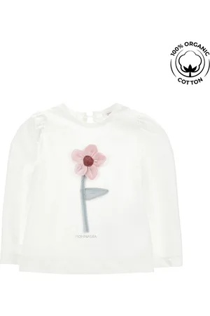 MONNALISA Organic cotton T-shirt with flower