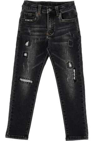 MONNALISA Denim trousers with worn effect