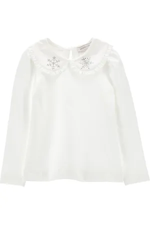 MONNALISA Jersey shirt with rhinestones