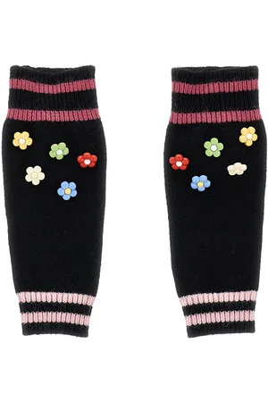 MONNALISA Soft wool leg warmers with flowers