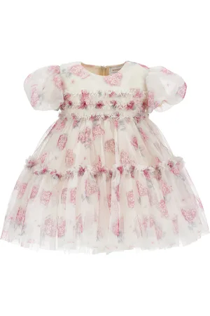 MONNALISA Floral tulle birthday dress