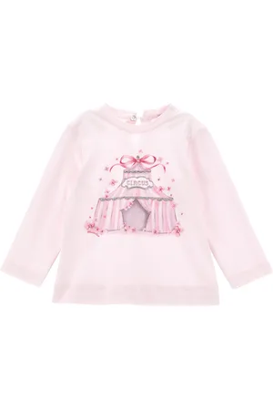 MONNALISA Cotton jersey T-shirt with rhinestones