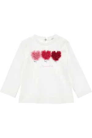 MONNALISA Cotton jersey T-shirt with tulle