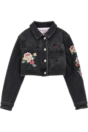 MONNALISA Embroidered denim jacket