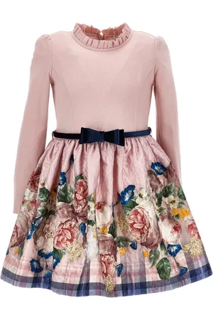 MONNALISA Baroque rose brocade dress