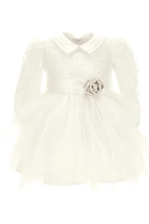 MONNALISA Embroidered tulle dress
