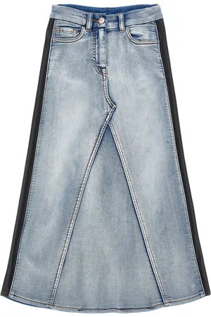 MONNALISA Denim skirt with side bands