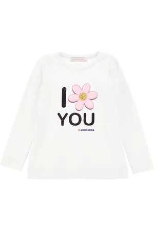 MONNALISA Rhinestone jersey T-shirt