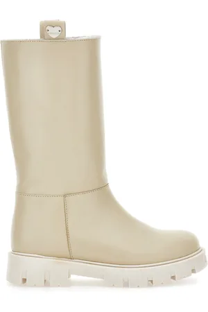 MONNALISA Sheepskin lining leather boots