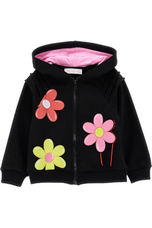 MONNALISA Zip-up sweatshirt with maxi flowers