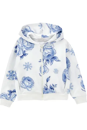MONNALISA Ice rose zip-up hoodie