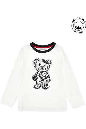 MONNALISA Organic cotton T-shirt with teddy bear
