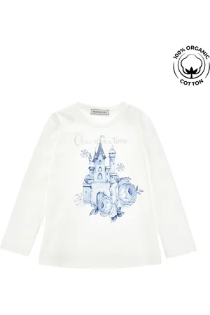 MONNALISA Castle print organic cotton T-shirt