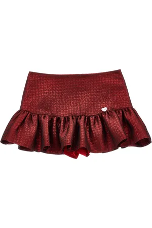MONNALISA Houndstooth jacquard short skirt